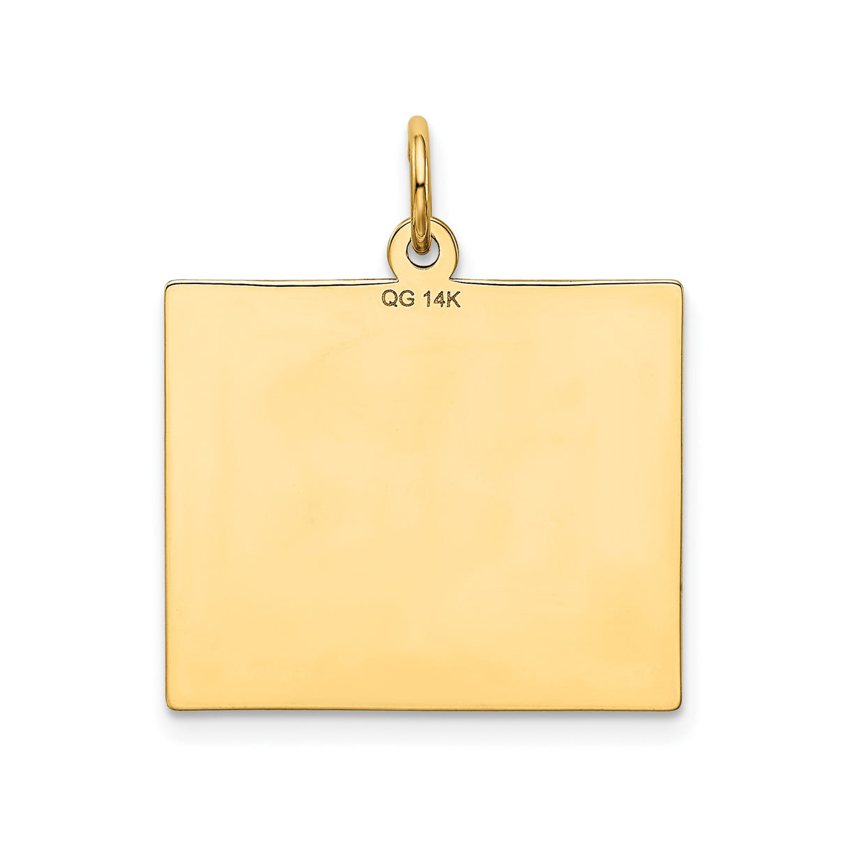 14k Yellow Gold Calendar Pendant with Full Month Grid, Commemorative Date Charm