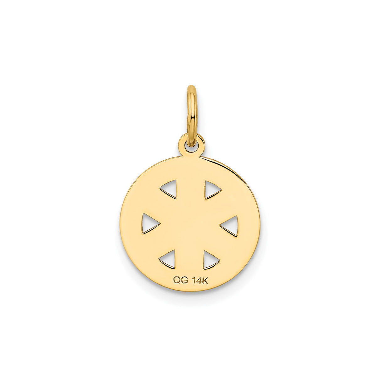 14k Yellow Gold Paramedic Pendant with Star of Life and Rod of Asclepius Symbol