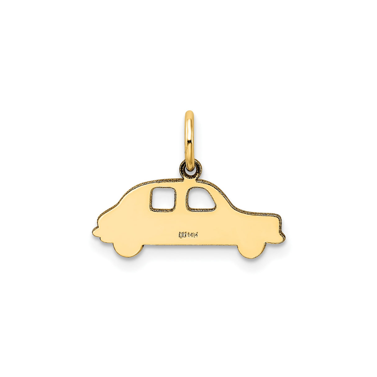 14k Yellow Gold Car Charm Pendant with Cutout Classic Vehicle Silhouette
