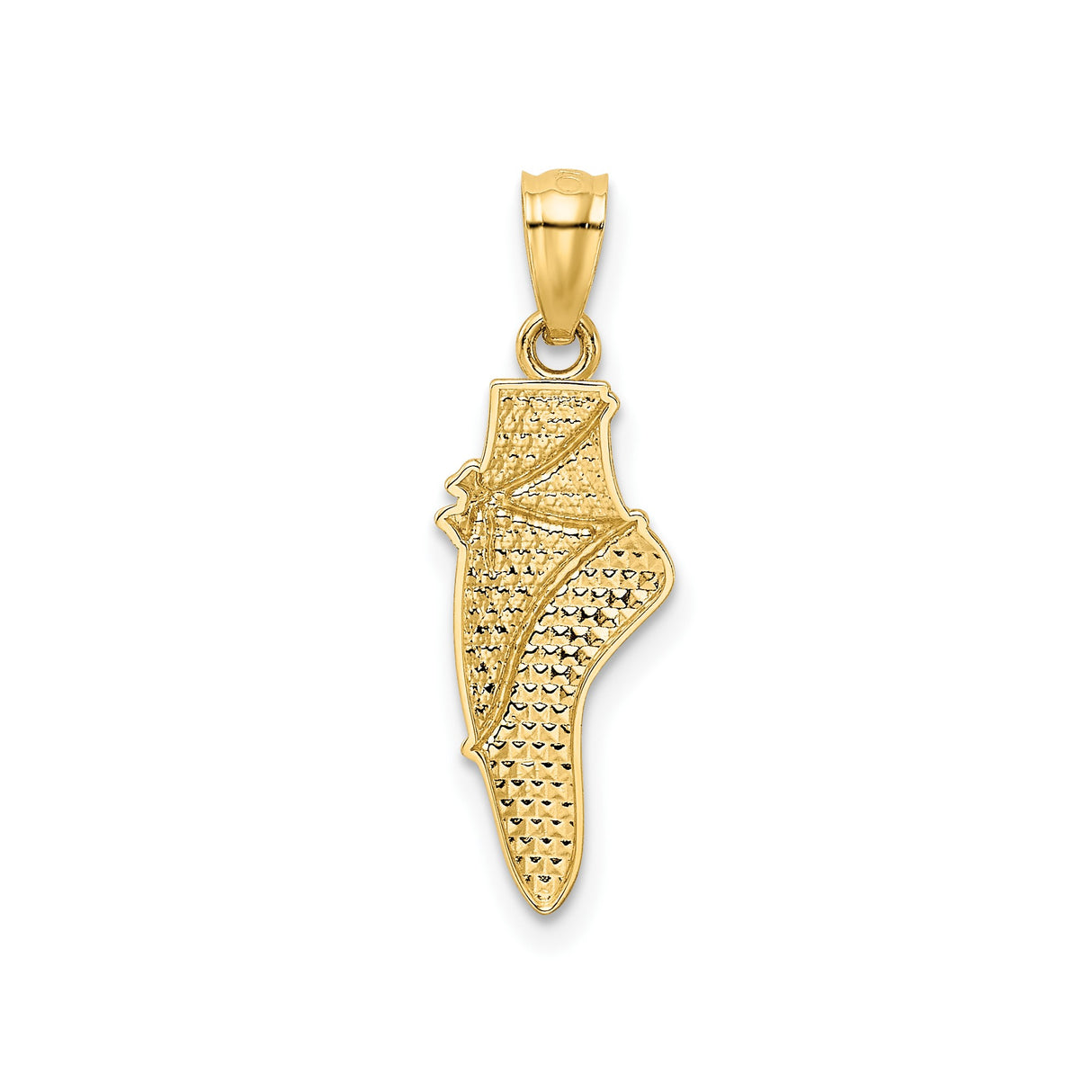 14k Two-Tone Gold Ballet Shoe Pendant, Pointe Shoe Design with Bow for Women and Dancers