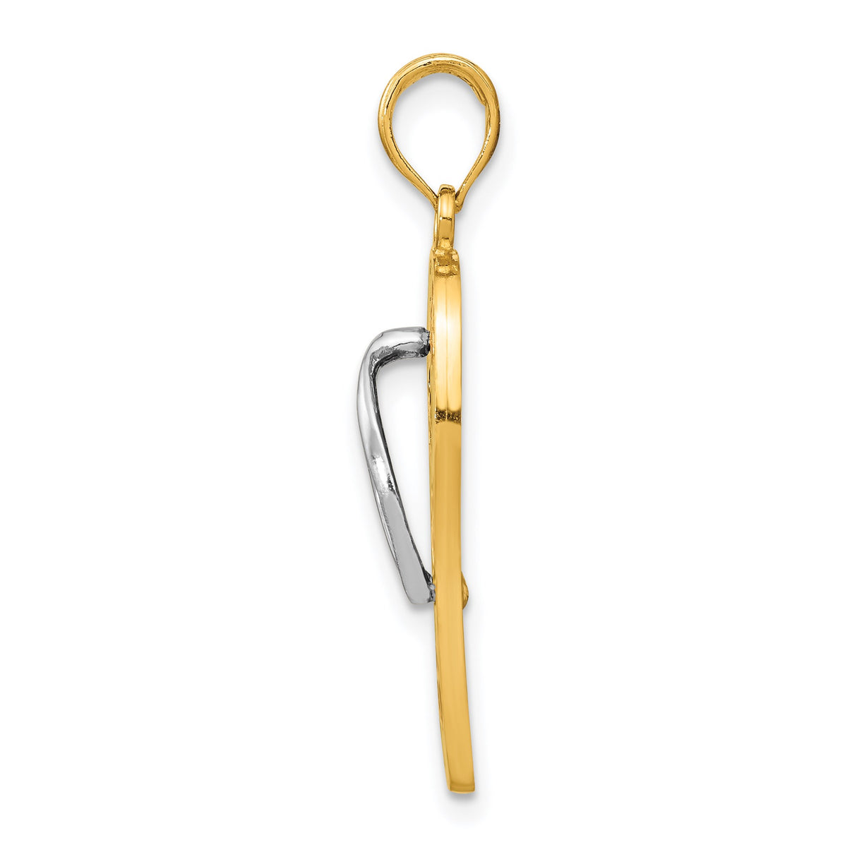 14k Multi-Tone Gold Flip Flop Pendant with Colorful Enamel Hibiscus Flowers, Tropical Charm