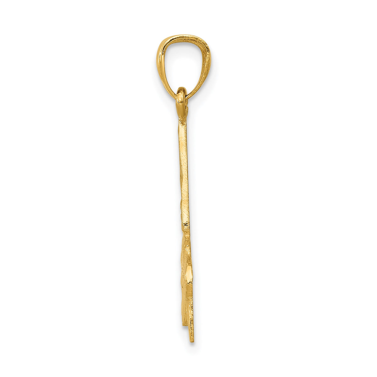 14k Yellow Gold Hummingbird Pendant with Detailed Wings and Feathers, Nature Inspired Charm