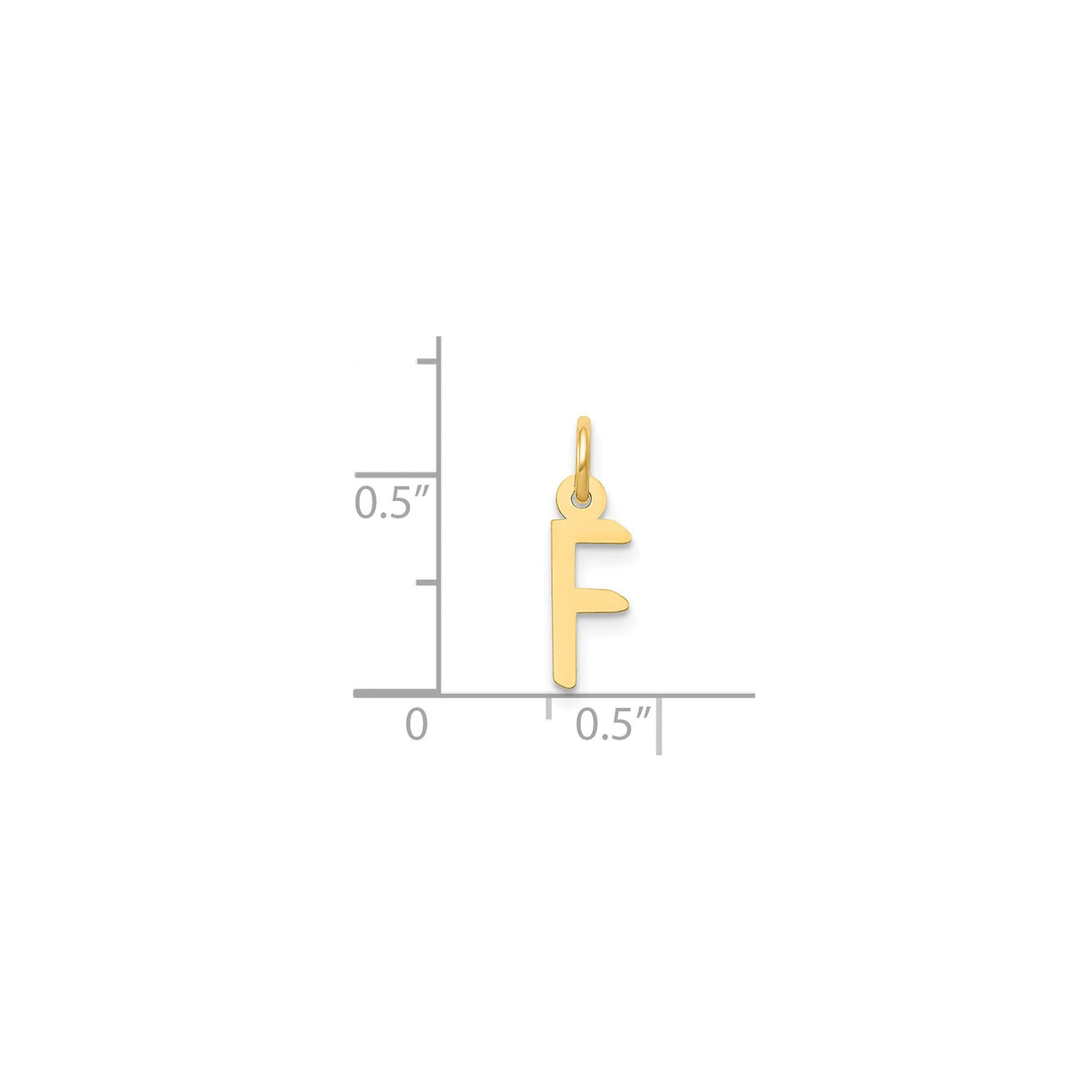 14k Yellow Gold Initial F Pendant Charm, Modern Block Letter Design, Minimalist Alphabet Jewelry