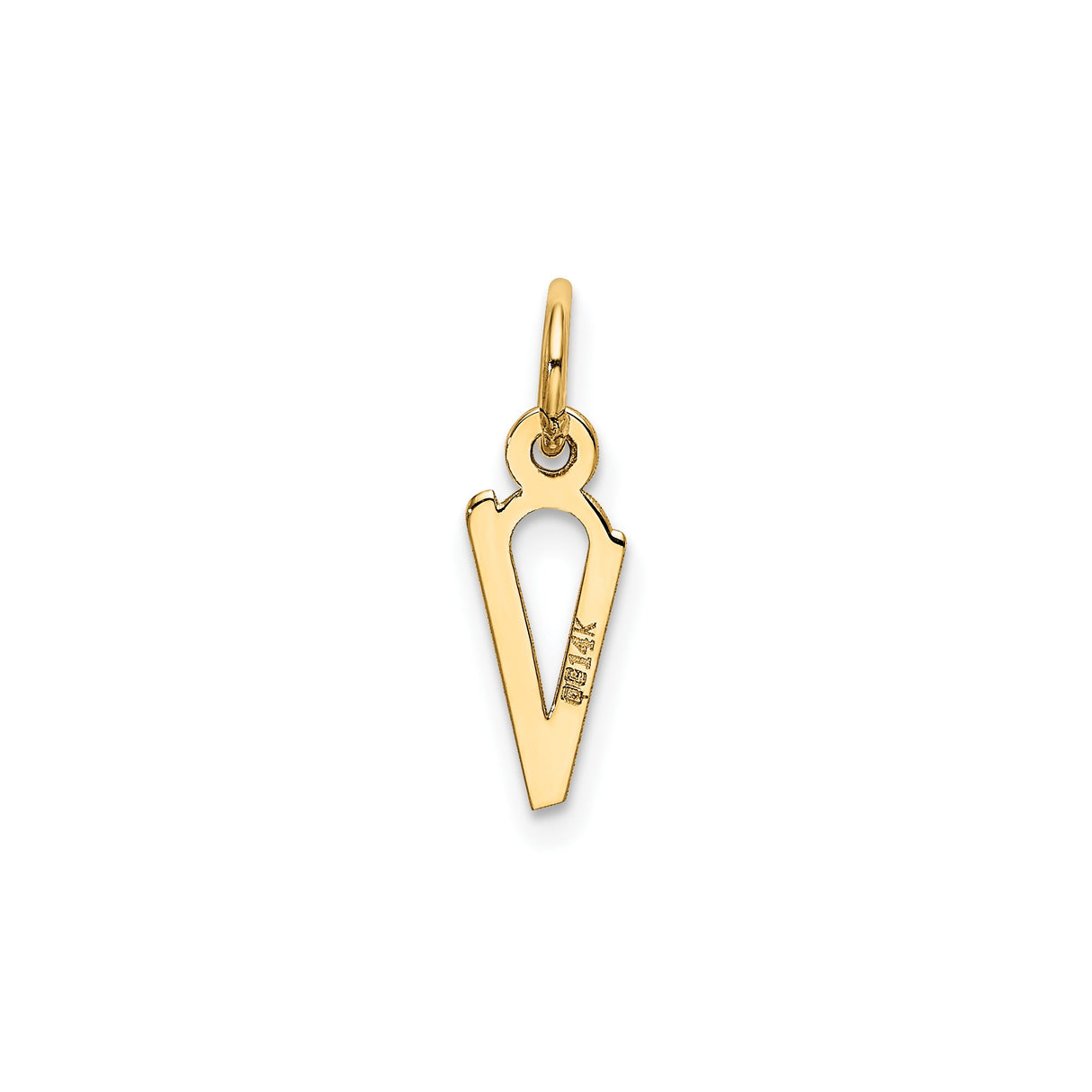 14k Yellow Gold Abstract Female Symbol Pendant, Minimalist Feminine Charm