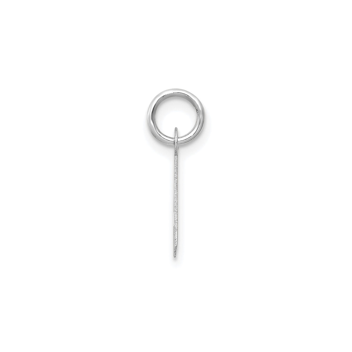 14k White Gold Letter A Pendant Charm, Polished Block Initial, Minimalist Jewelry for Women