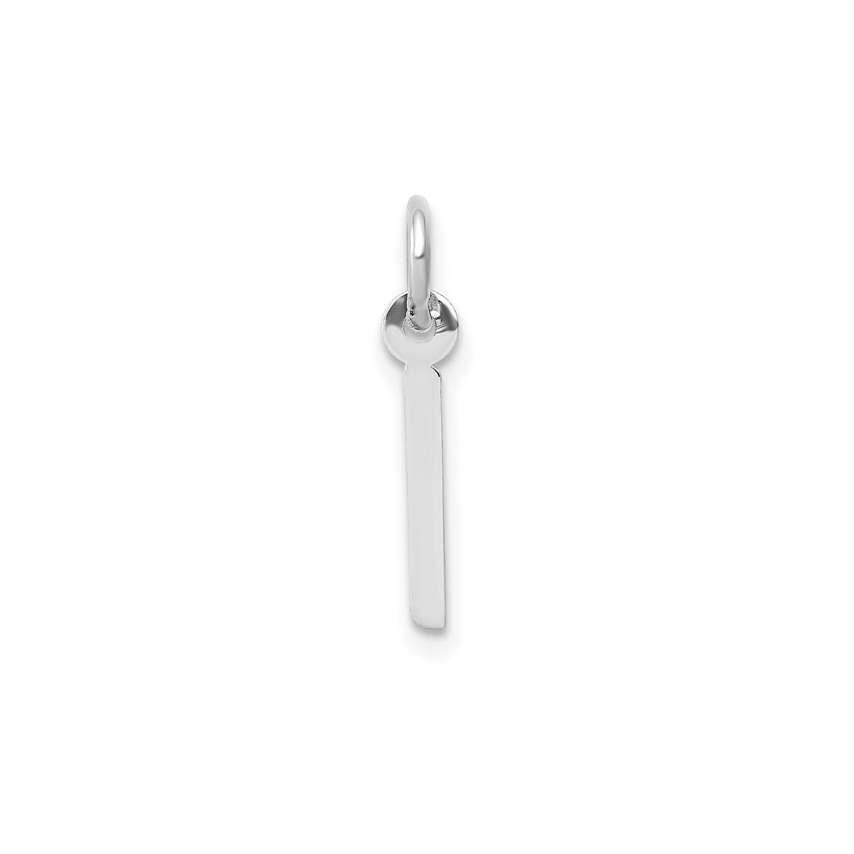 14k White Gold Vertical Bar Pendant, Modern Minimalist Polished Design for Women