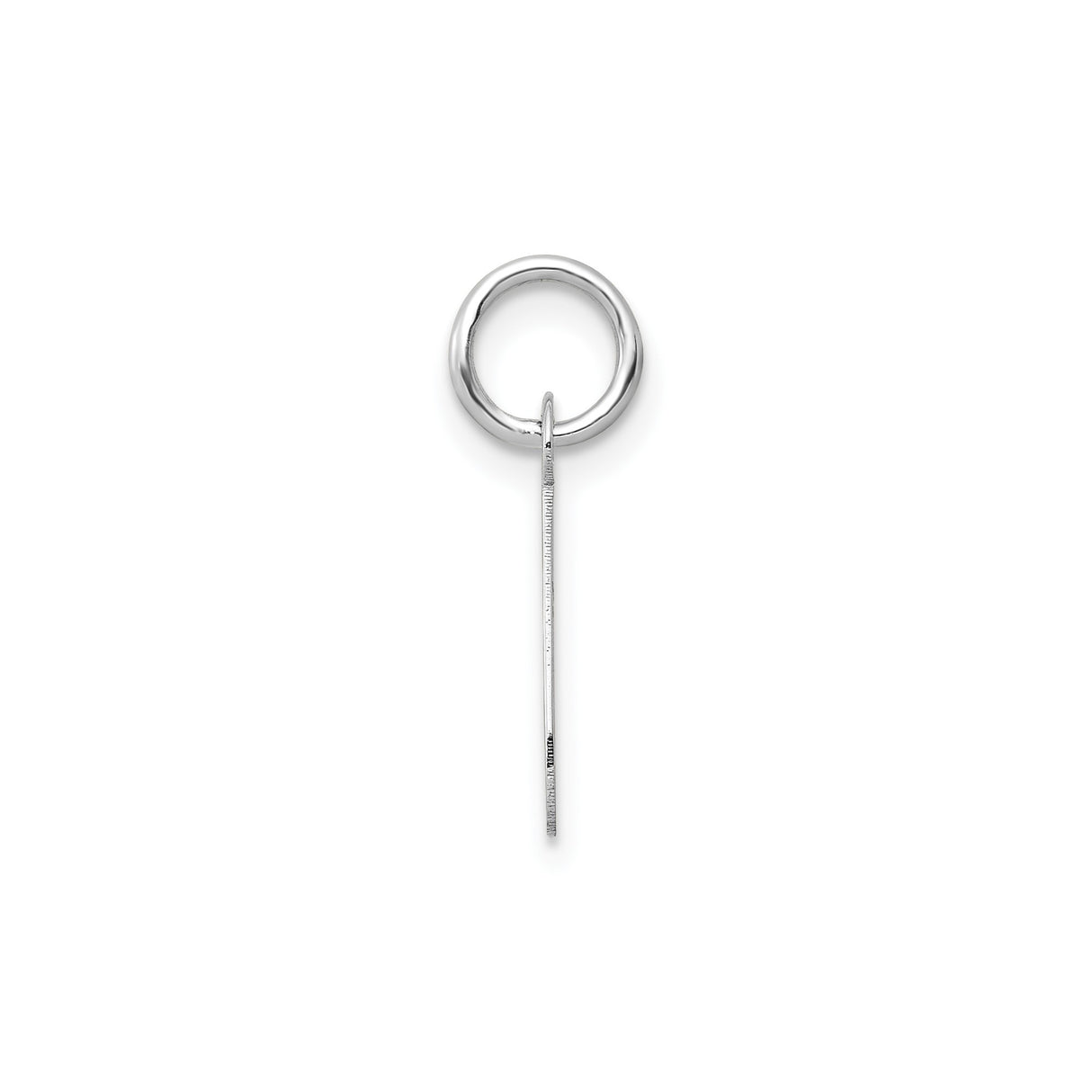 14k White Gold Letter J Pendant Charm, Polished Initial Jewelry for Women