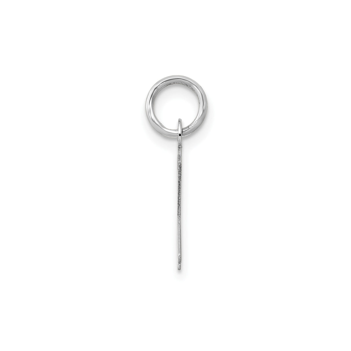 14k White Gold Initial R Pendant Charm with Modern Cutout Design