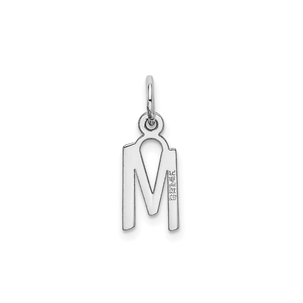 14k White Gold Marian Pendant with M Cross Symbol, Catholic Virgin Mary Charm