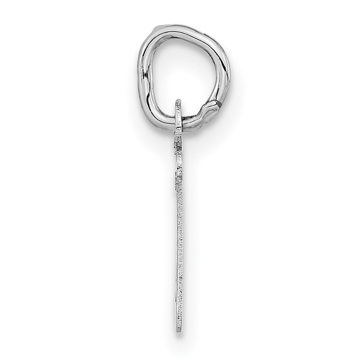 14k White Gold Hebrew Letter Zayin Pendant, Jewish Religious Charm for Men and Women