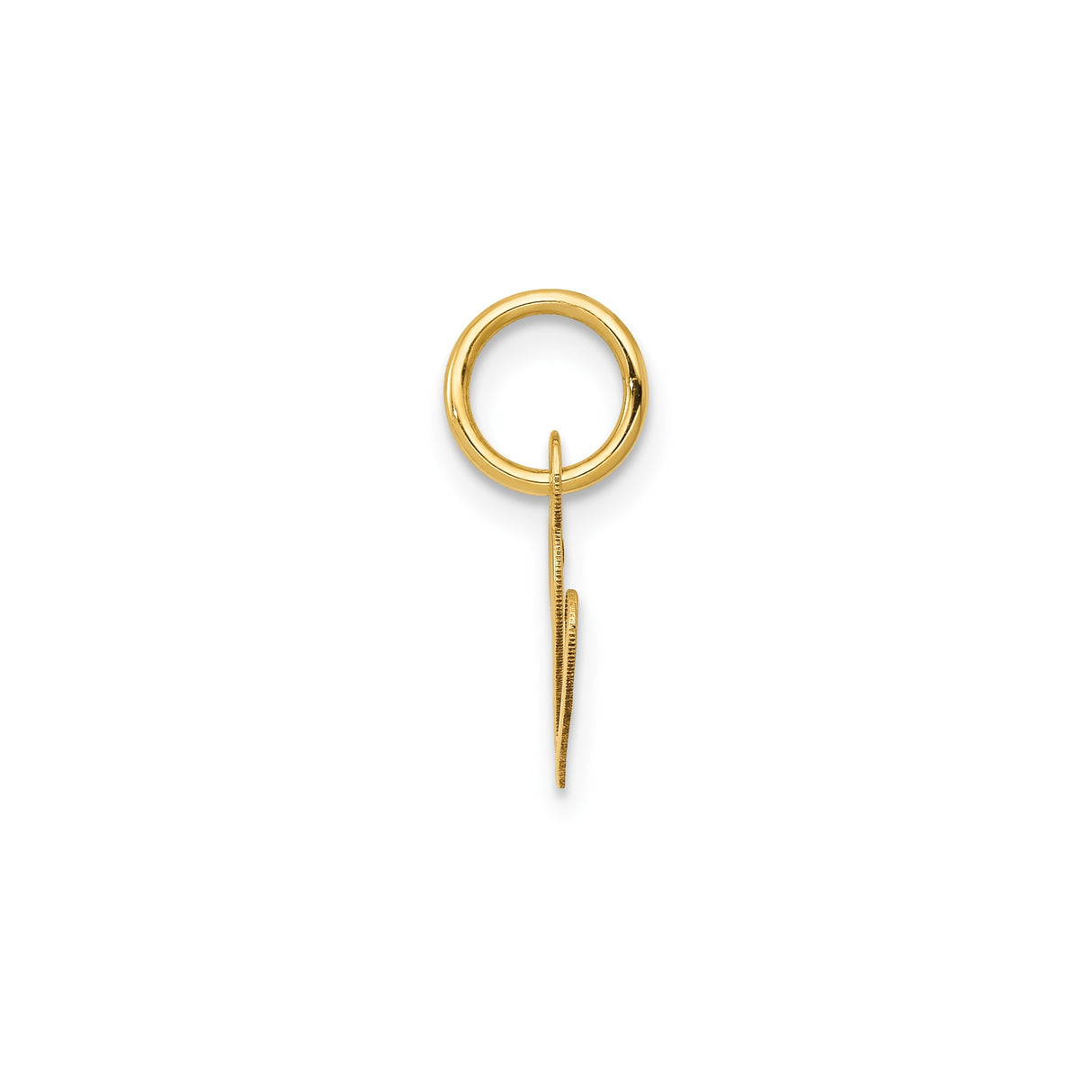 14k Yellow Gold Script Initial W Pendant, Polished Cursive Letter Charm for Women