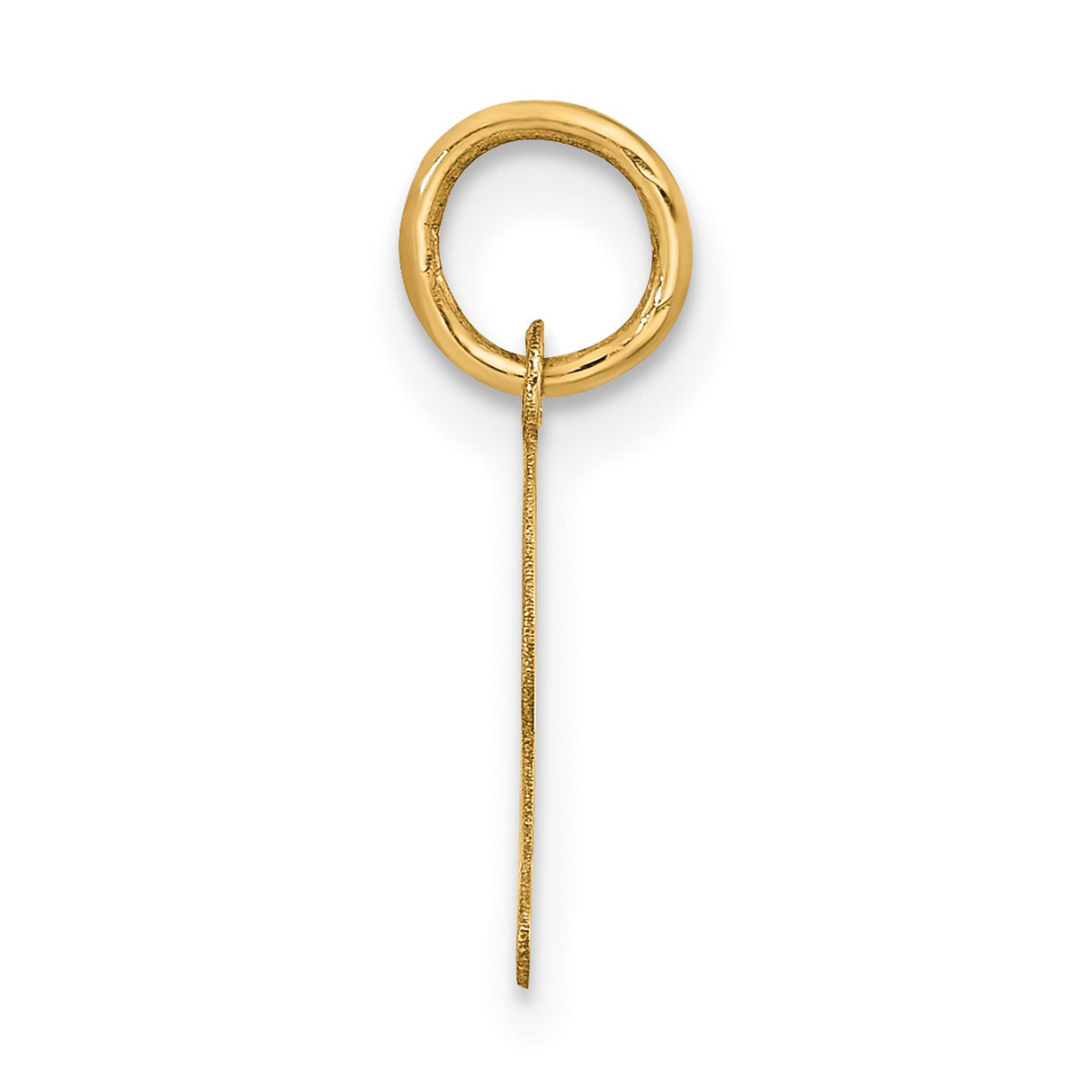 Small Fancy Script Letter Z Initial Charm Pendant in Real 14k Yellow Gold