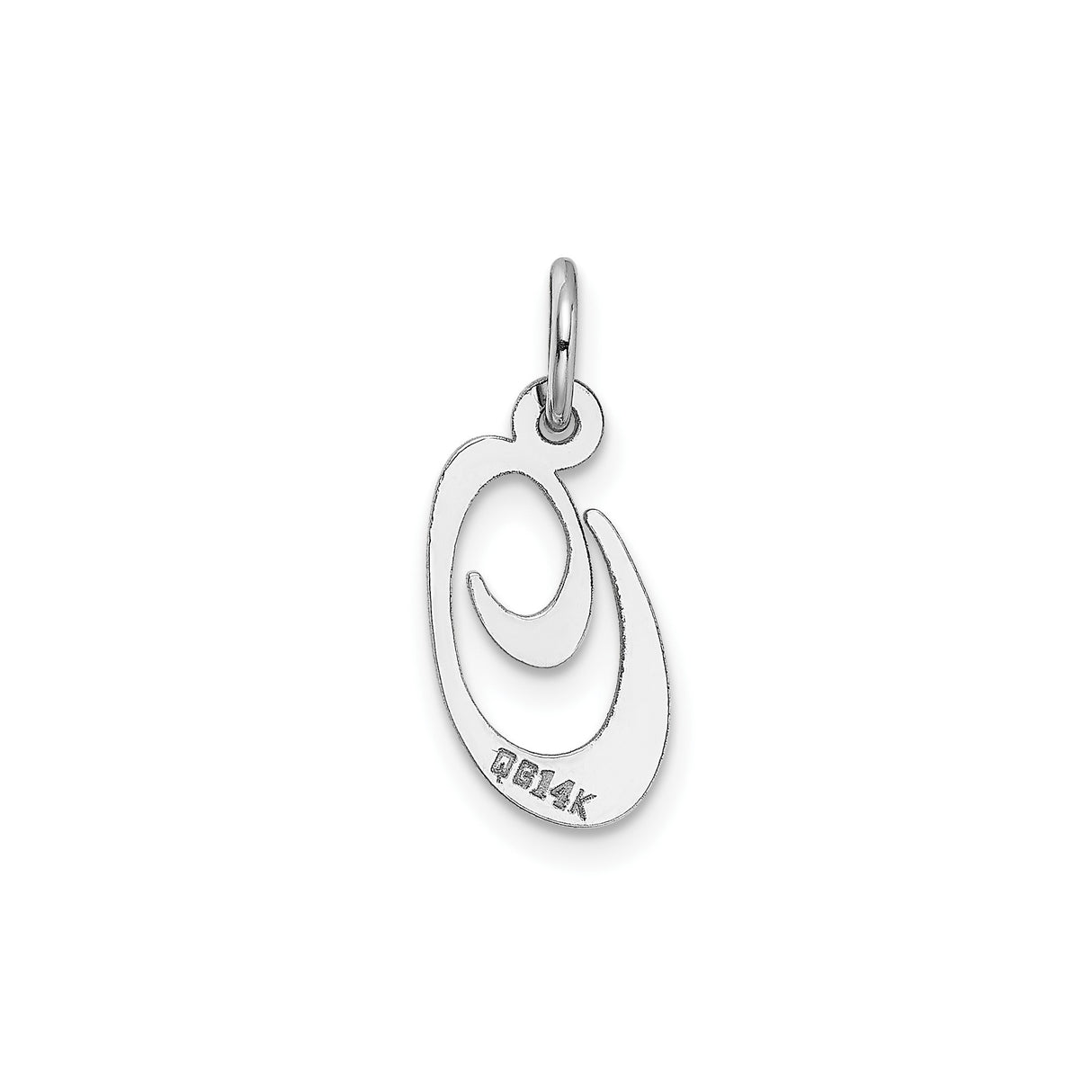 14k White Gold Ichthys Pendant, Modern Christian Fish Symbol for Women
