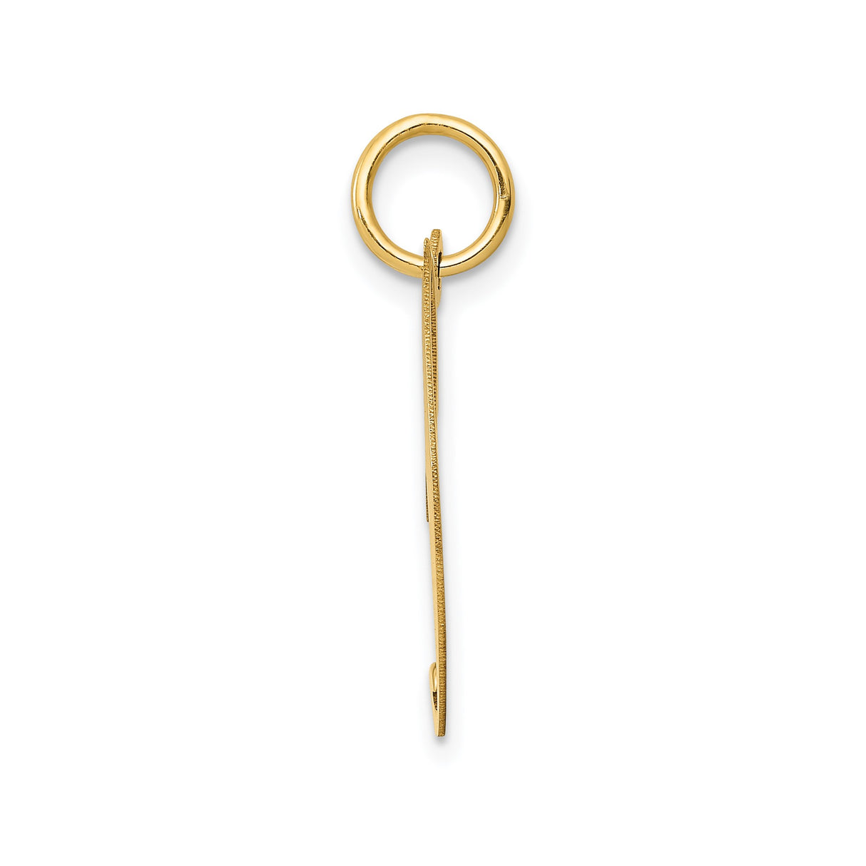 14k Yellow Gold Script Initial J Pendant, Cursive Letter Charm for Women or Unisex Wear