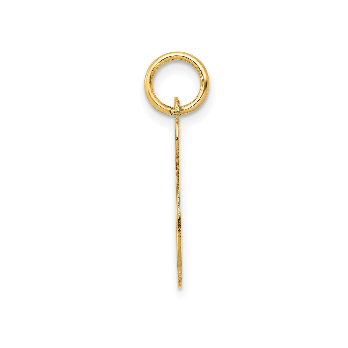 14k Yellow Gold Script Initial S Pendant Charm, Polished Cursive Letter Jewelry for Women