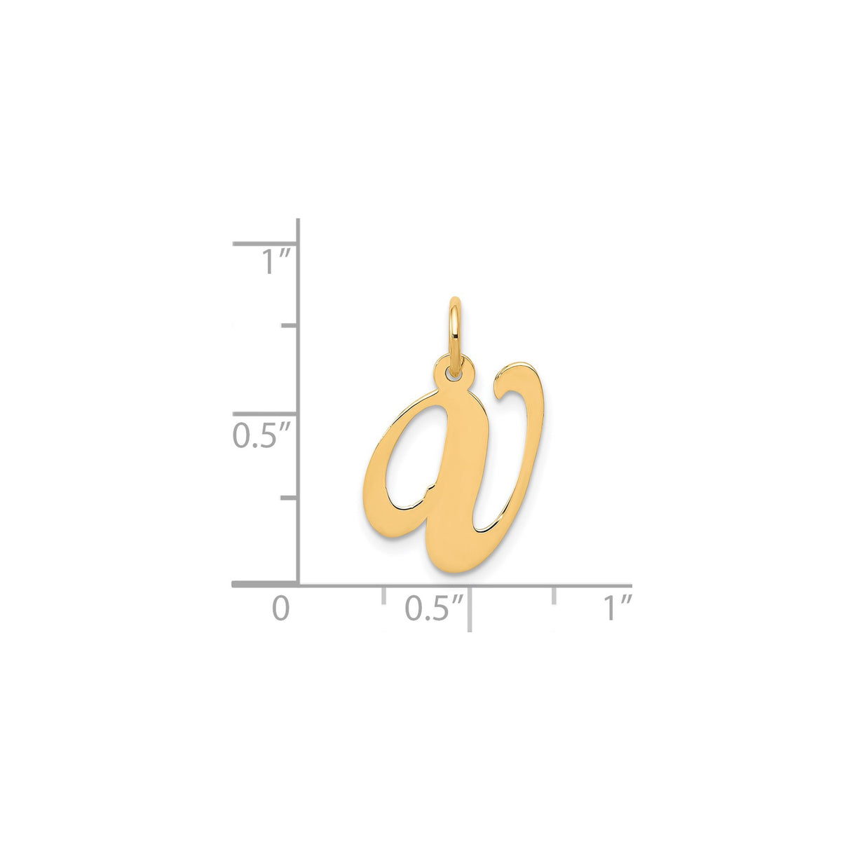 14k Yellow Gold Letter W Pendant, Script Initial Charm for Women or Unisex Wear