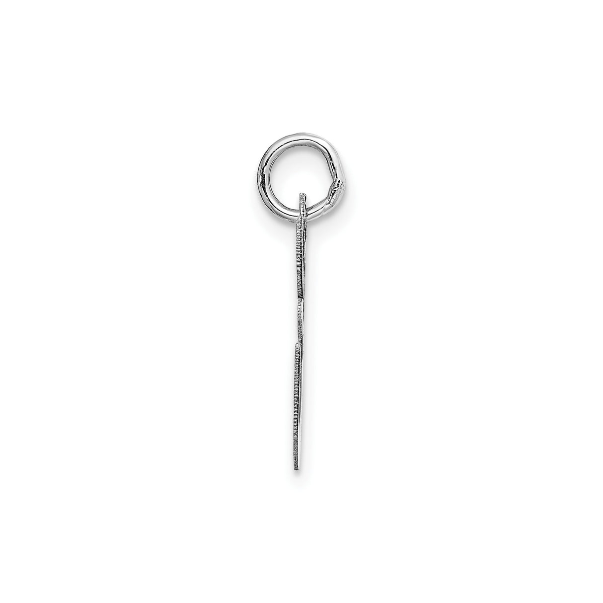 14k White Gold Cursive Initial E Pendant Charm, Polished Script Letter Jewelry for Women