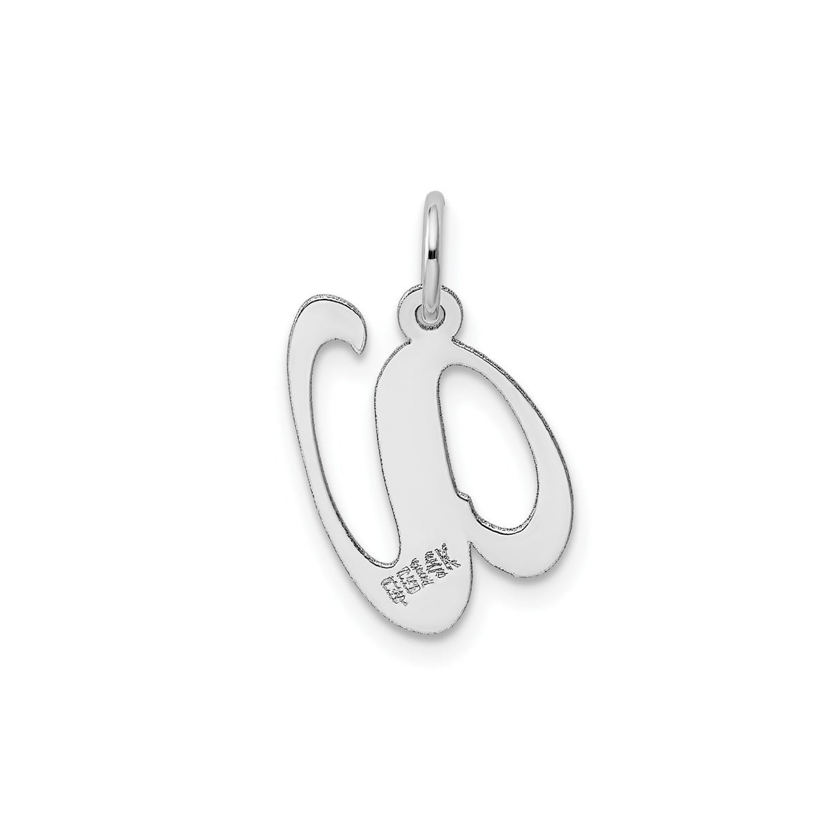 14k White Gold Initial Pendant, Lowercase Letter A Monogram Charm, Dainty Script Style