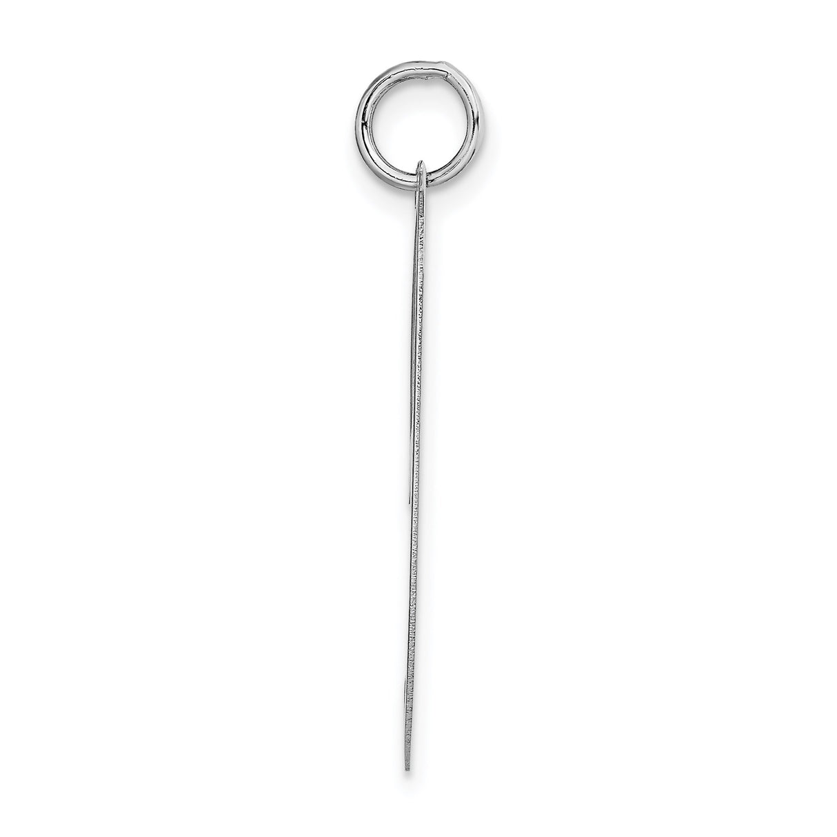 14k White Gold Script Initial J Pendant, Polished Letter Charm for Women