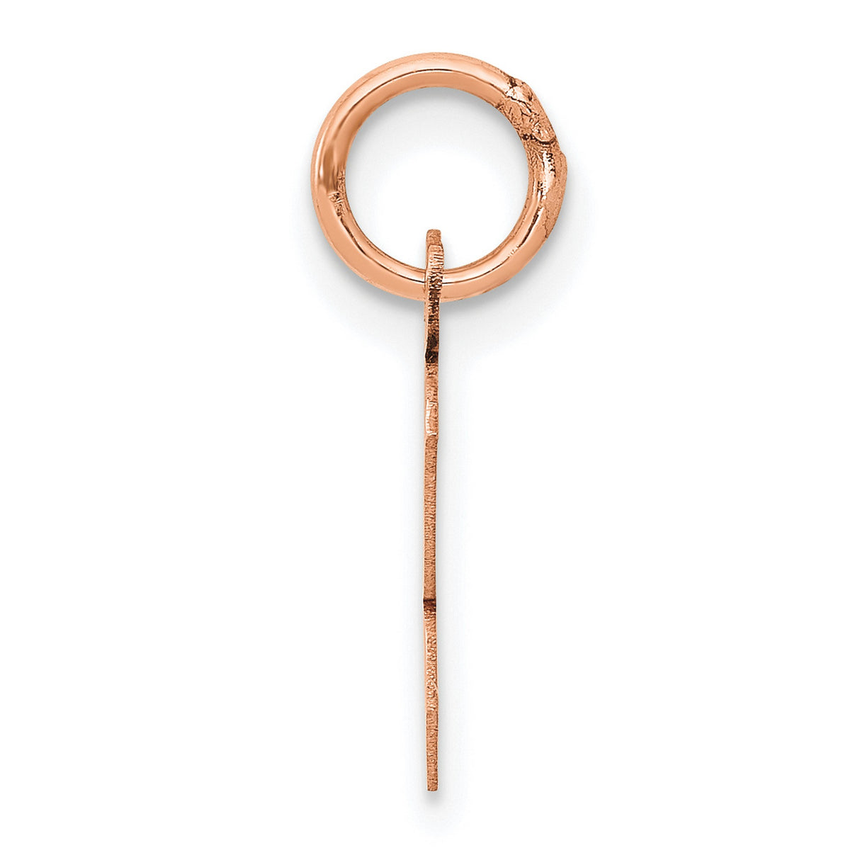 14k Rose Gold Initial Pendant Charm, Cursive Letter K Monogram Jewelry for Women