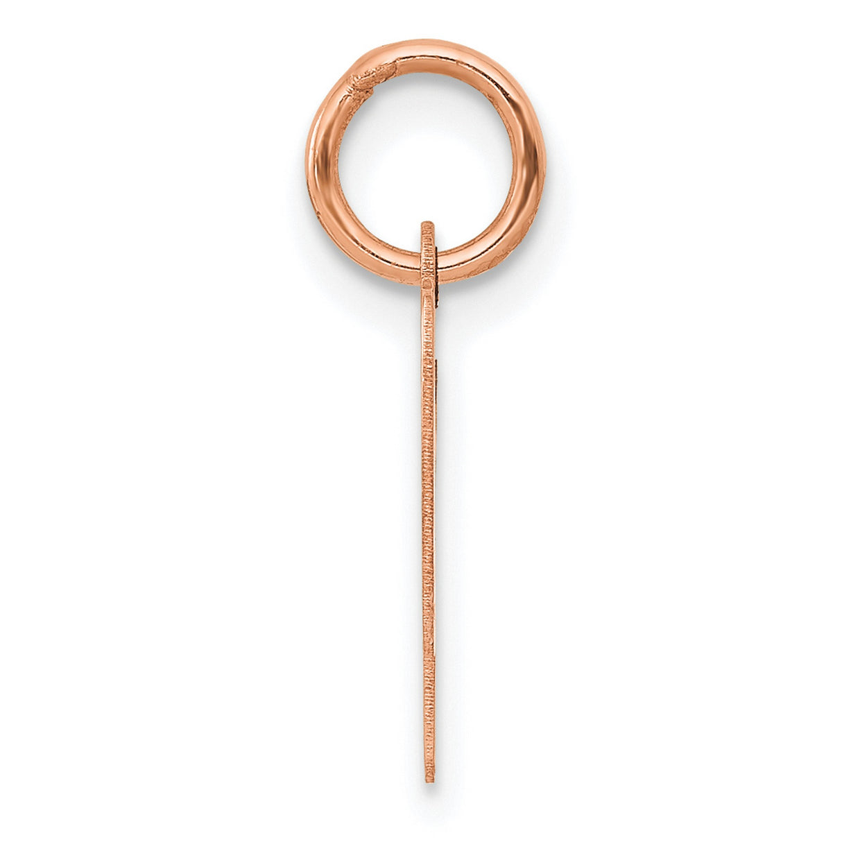 14k Rose Gold Letter P Pendant, Script Initial Charm, Polished Alphabet Jewelry for Women