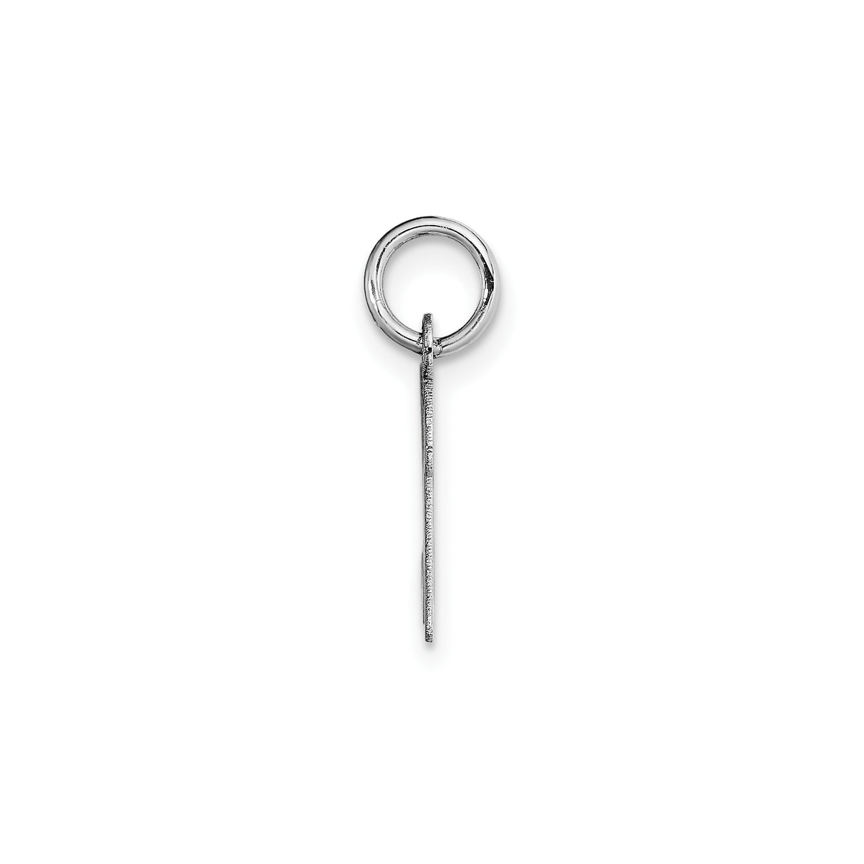 14k White Gold Script Initial Pendant K, Polished Cursive Letter Charm for Women