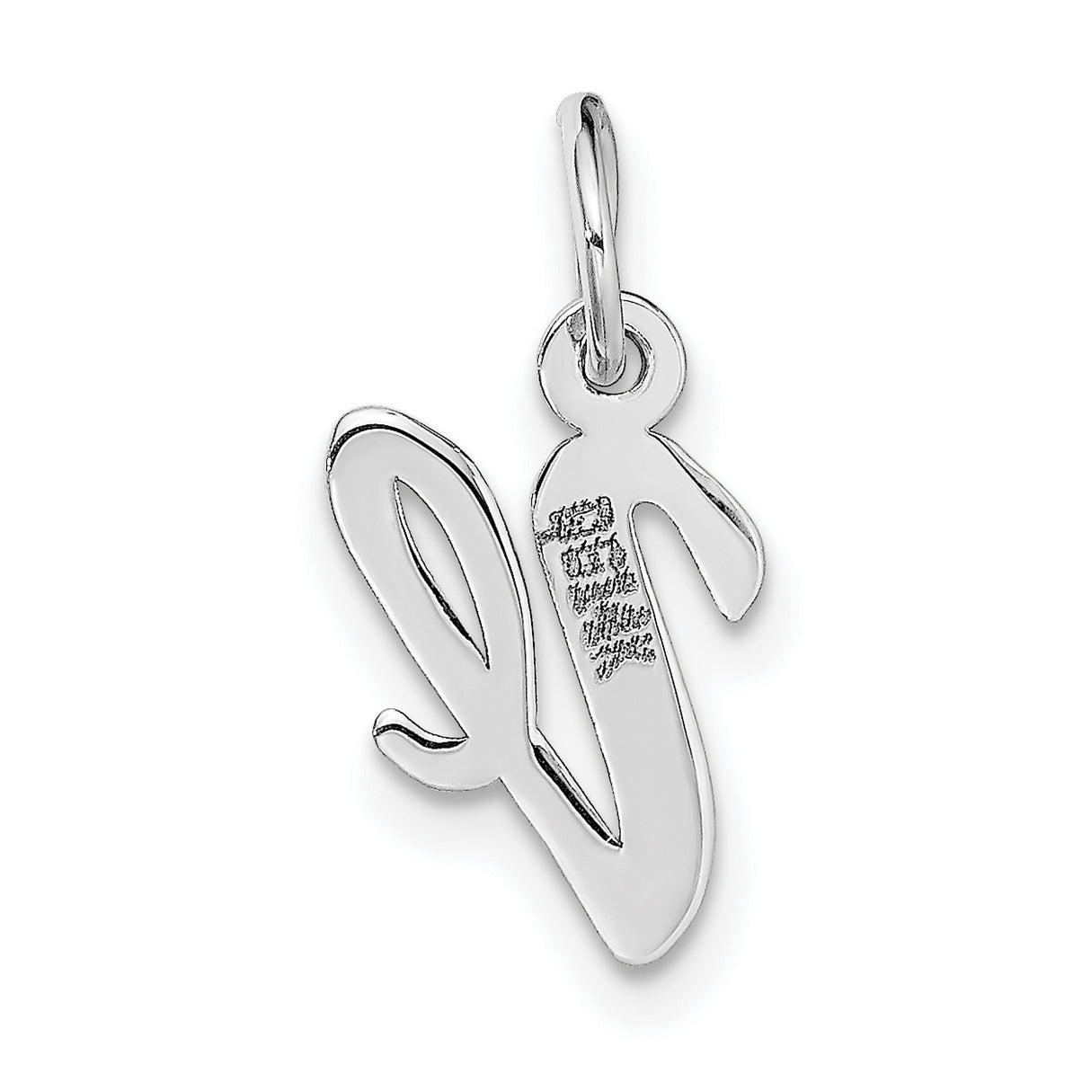 14k White Gold Capricorn Zodiac Pendant with Polished Script Symbol Charm