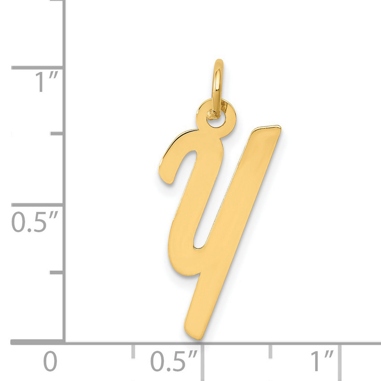 14k Yellow Gold Pendant with Script Letter Y, Custom Initial Charm Jewelry