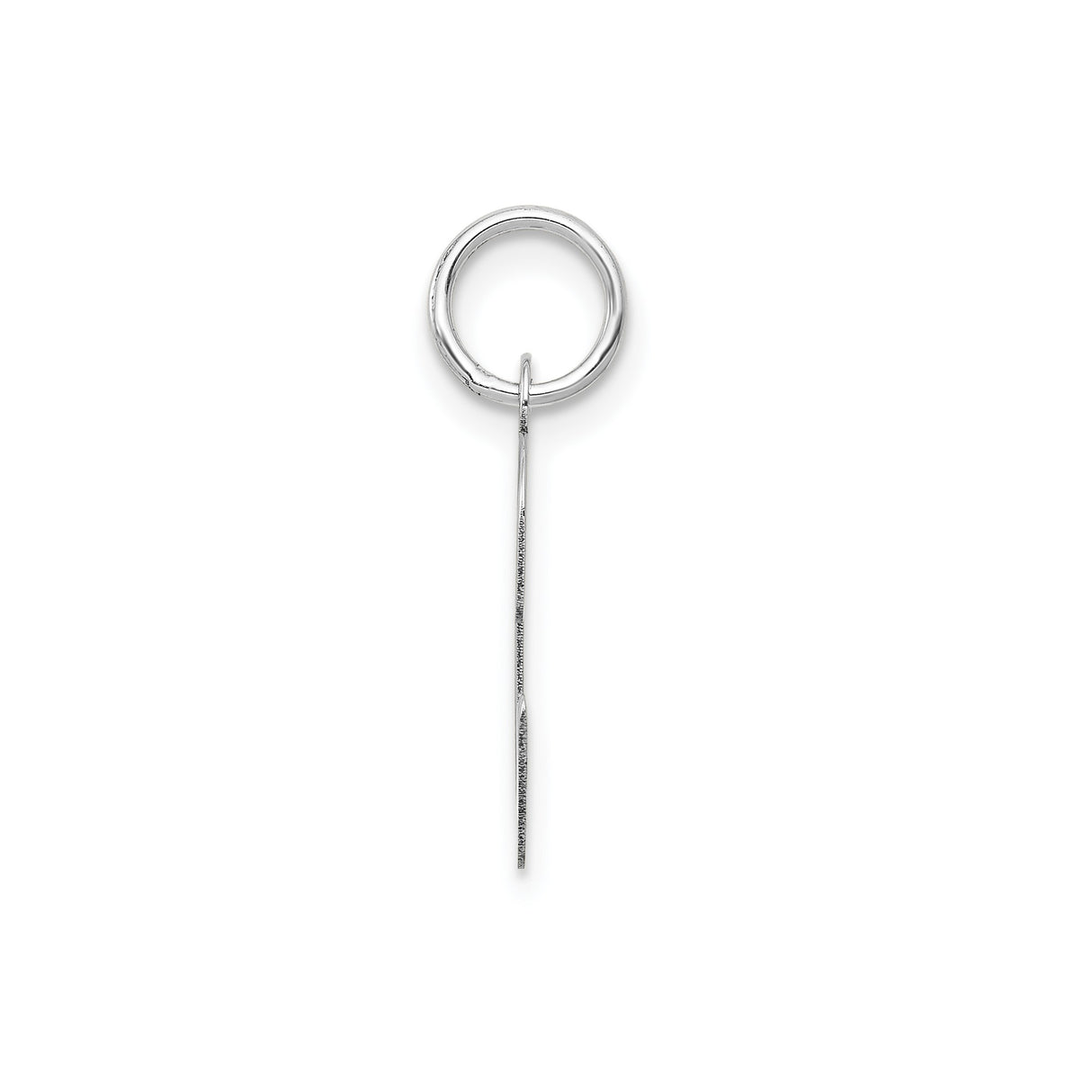 14k White Gold Script Initial C Pendant, Polished Letter Charm, Minimalist Monogram Jewelry for Women