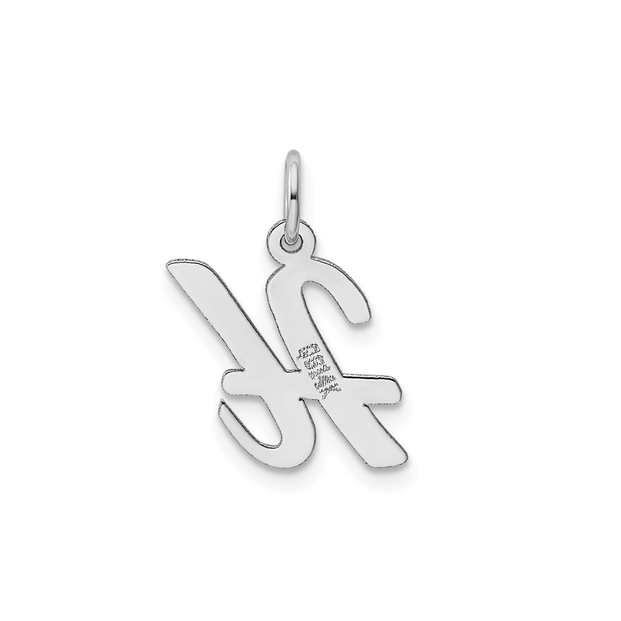 14k White Gold Initial H Pendant, Script Letter Charm, Cursive Monogram Jewelry for Women