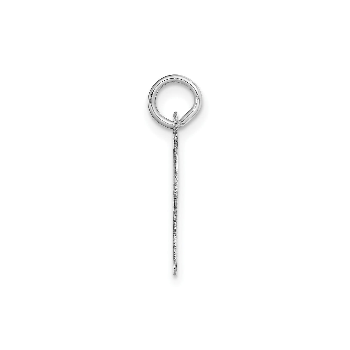 14k White Gold Initial J Pendant, Polished Cursive Letter Charm for Women