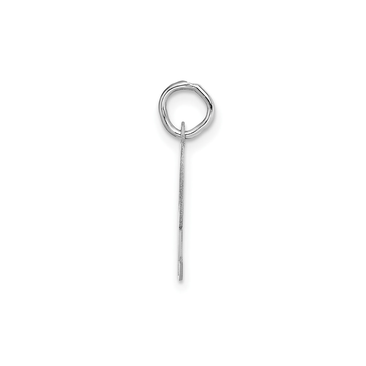 14k White Gold Script R Pendant, Polished Uppercase Letter Charm for Women