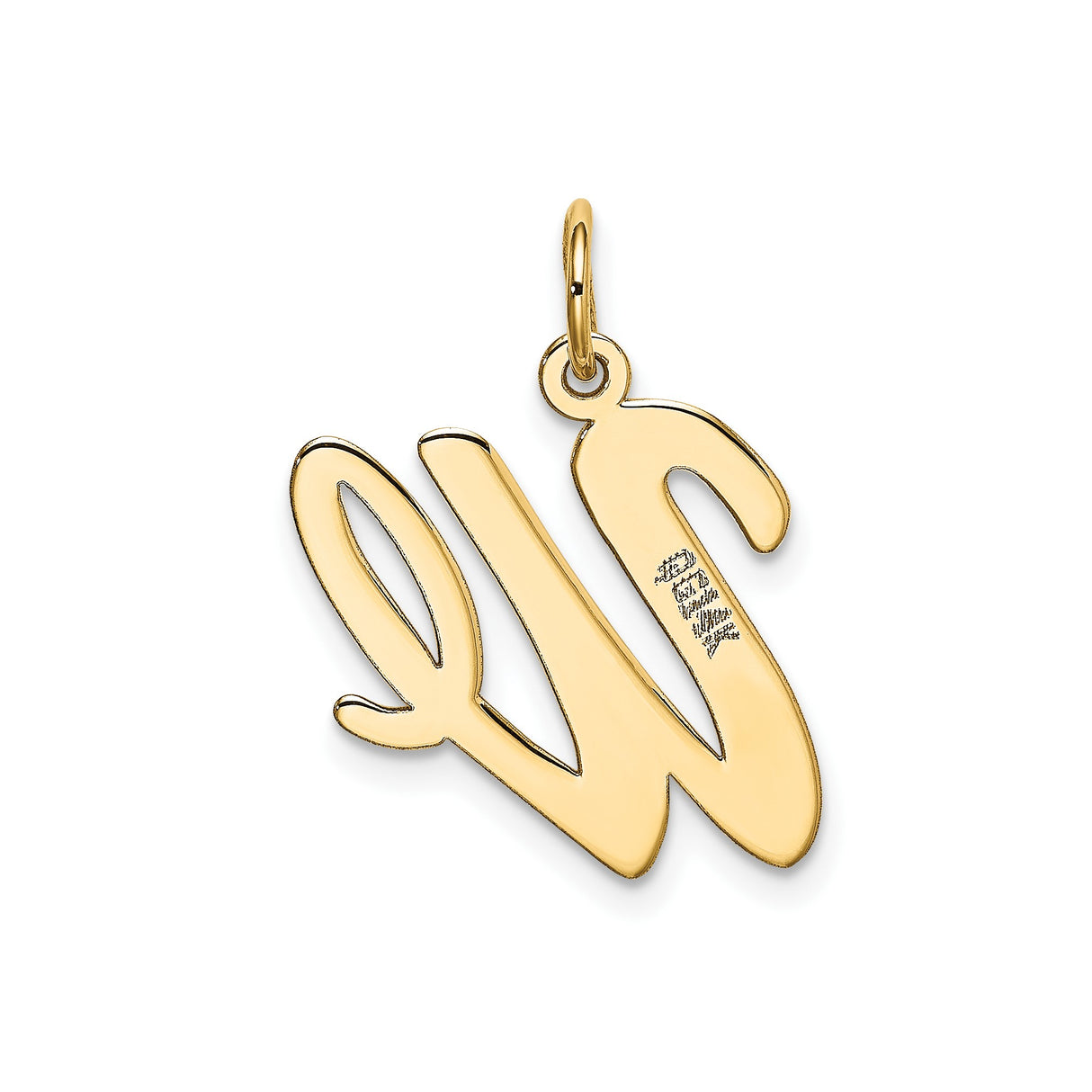14k Yellow Gold Script We Pendant, Polished Cursive Design Symbolizing Unity and Love