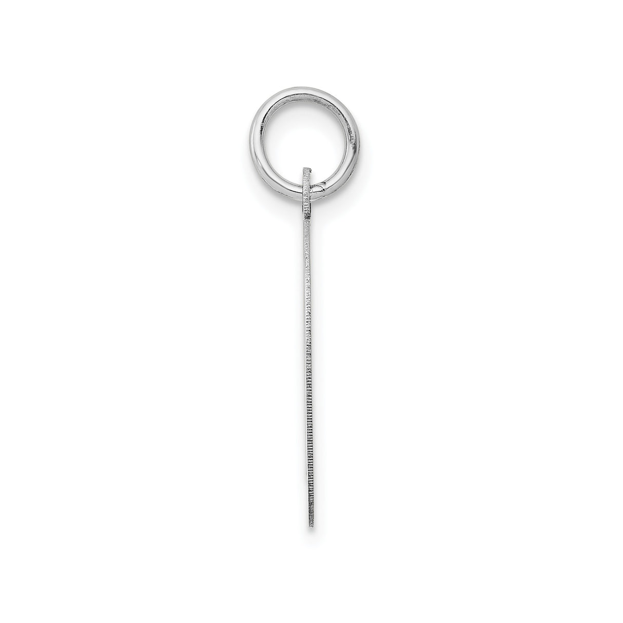 14k White Gold Initial Pendant Charm, Cursive Letter D Monogram Design for Women