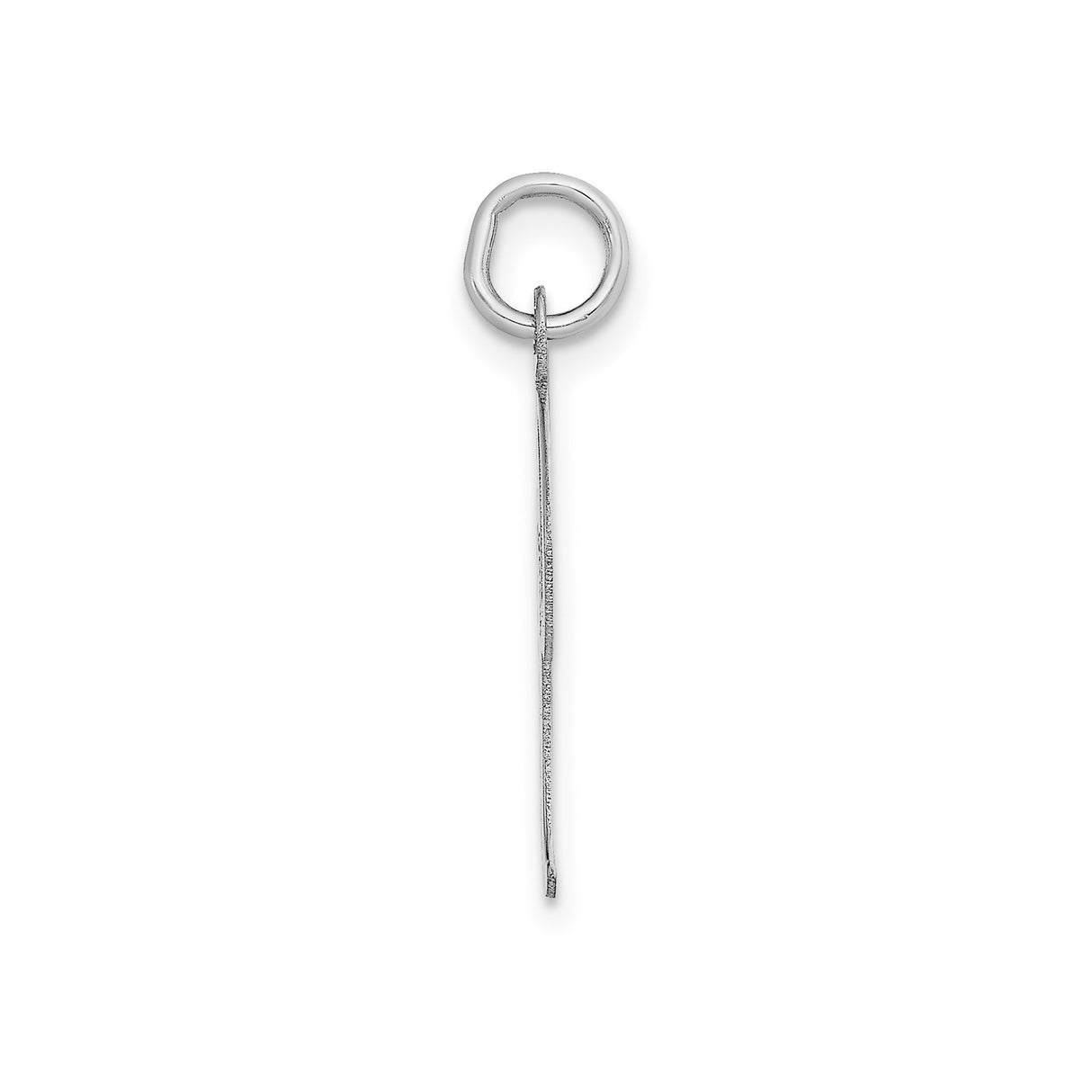 14k White Gold Initial Pendant, Polished Script Letter J Charm, Minimalist Monogram Jewelry