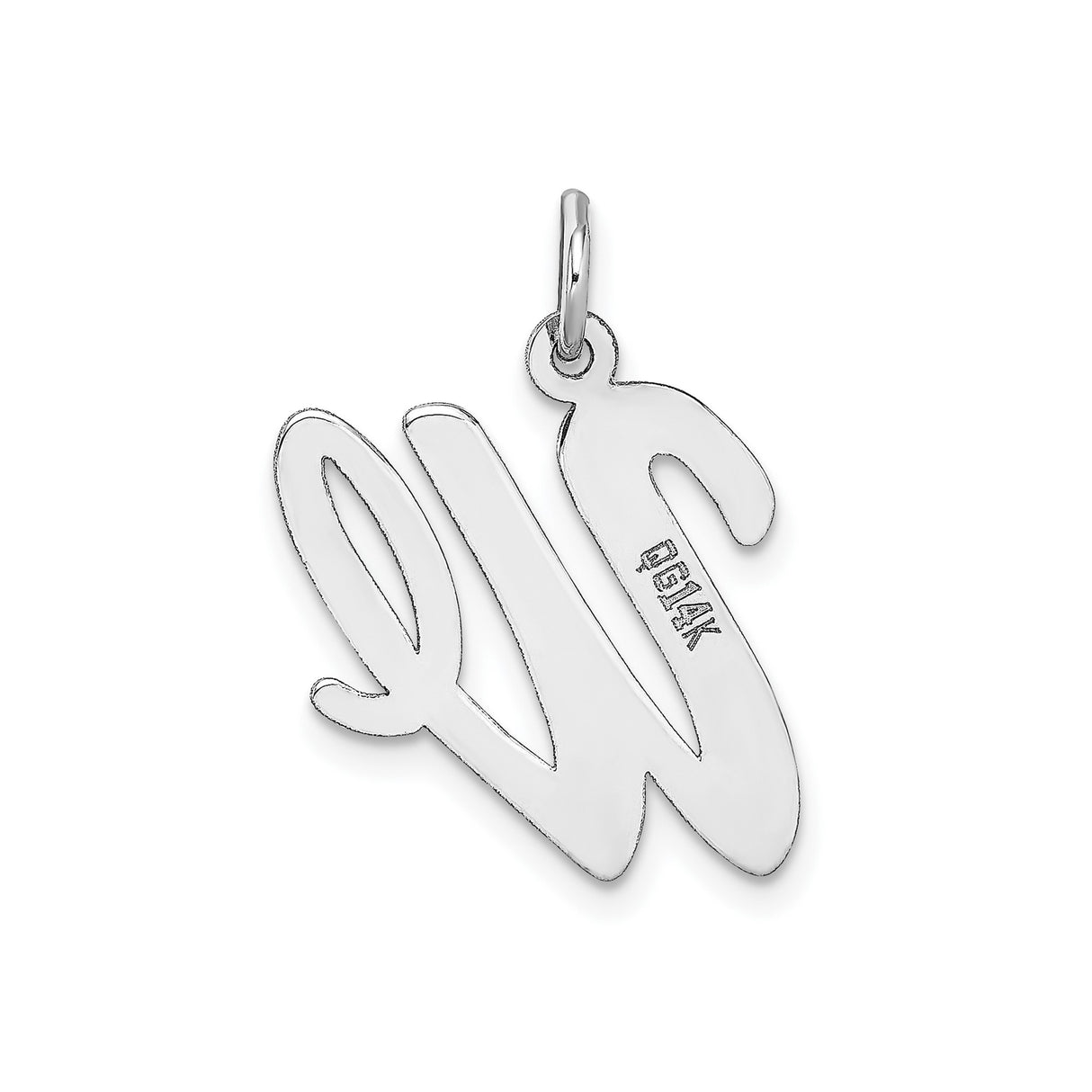 14k White Gold Script We Pendant, Cursive Letter Charm, Symbol of Unity and Togetherness