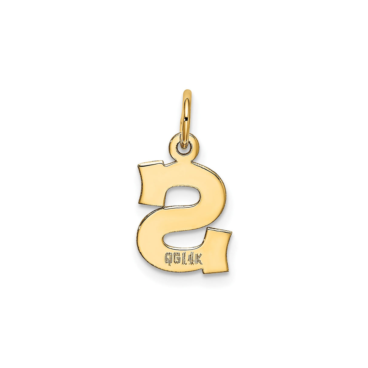 14k Yellow Gold Dollar Sign Pendant, Polished Hip Hop Money Symbol Charm for Men and Women