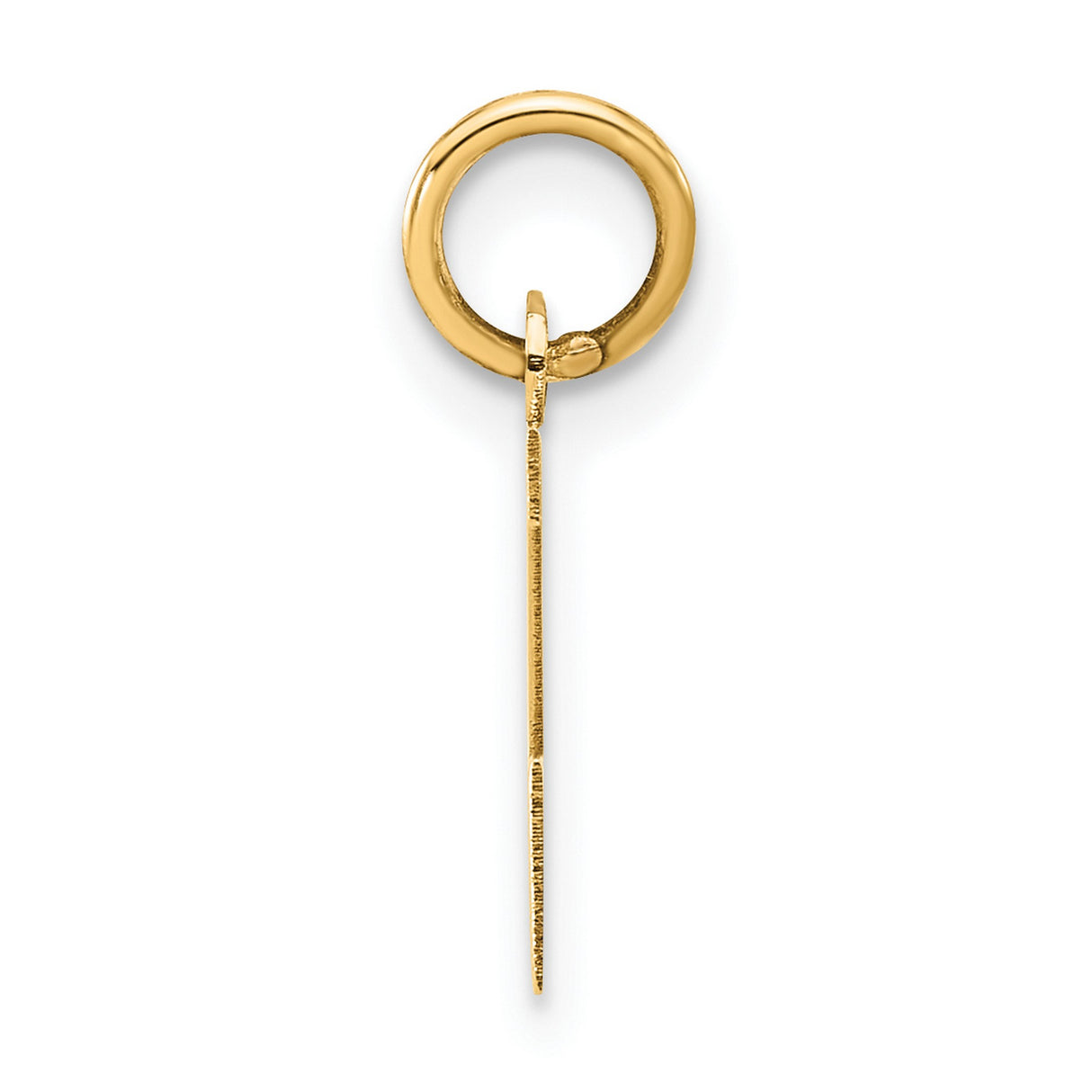 14k Yellow Gold Letter Z Pendant Charm, Polished Block Font Initial Jewelry for Women or Unisex Wear