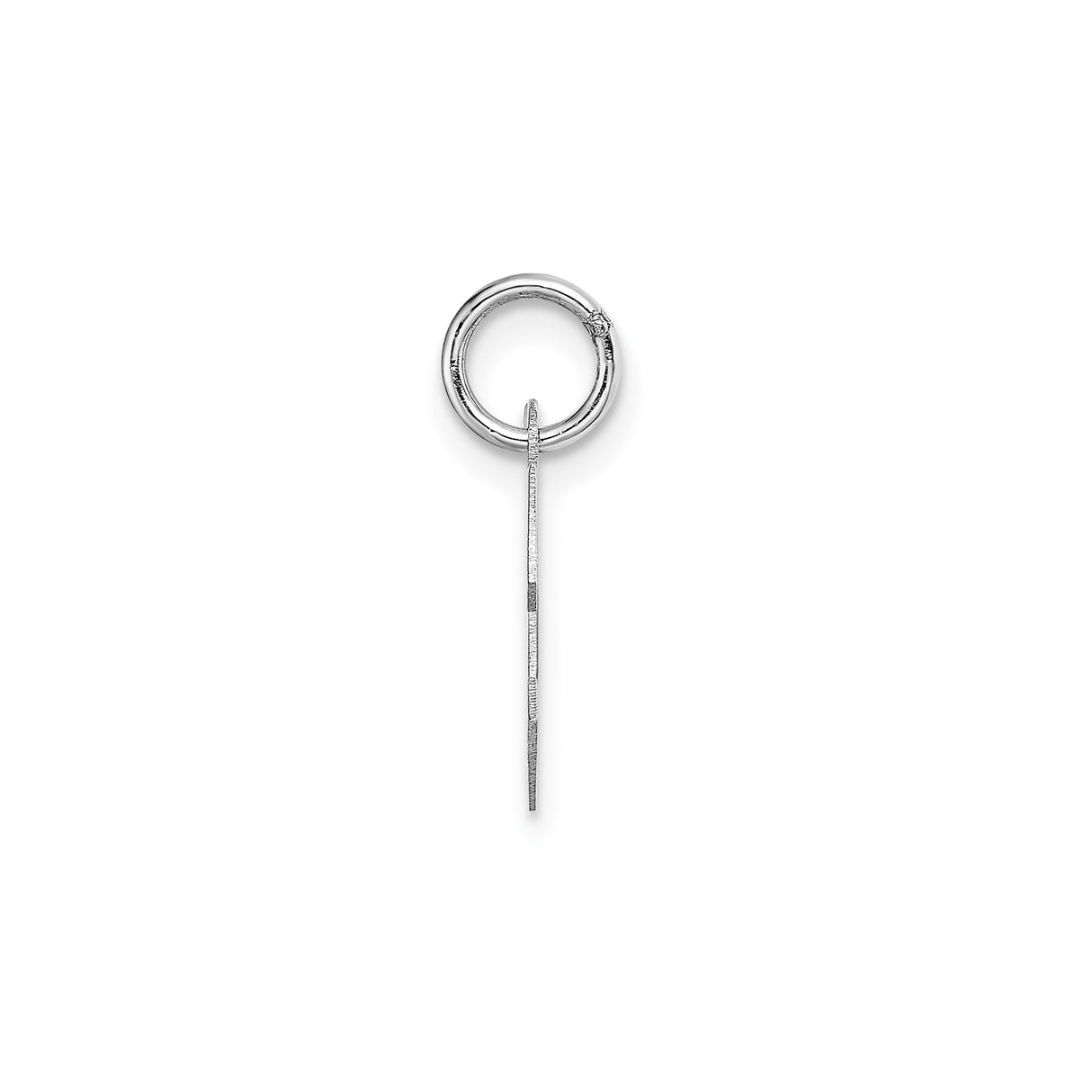 14k White Gold Letter C Pendant, Block Initial Charm with Polished Finish, Minimalist Design