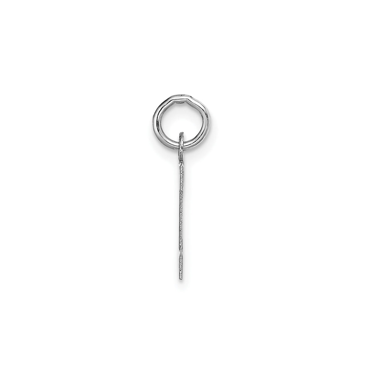 14k White Gold Letter I Pendant, Polished Block Initial Charm for Women and Men