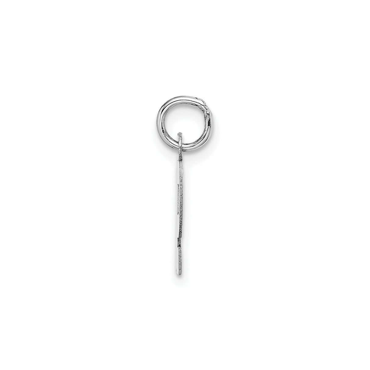 14k White Gold Initial P Pendant, Polished Block Letter Charm with Simple Bail