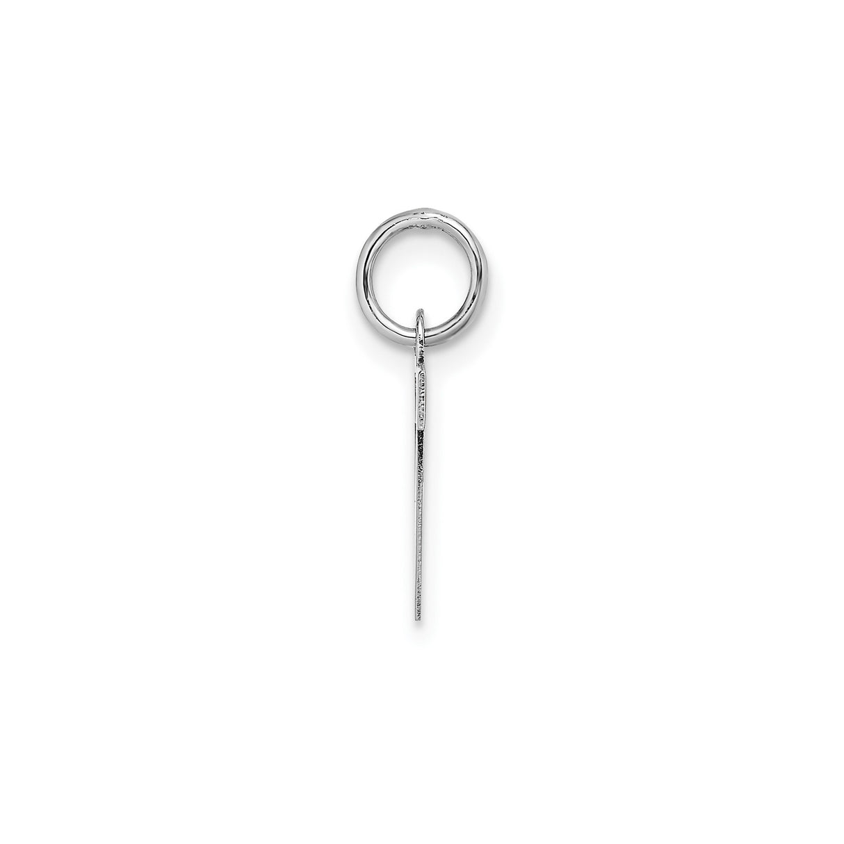 14k White Gold Pendant Charm with Block Letter V and Arrow Cutout Design