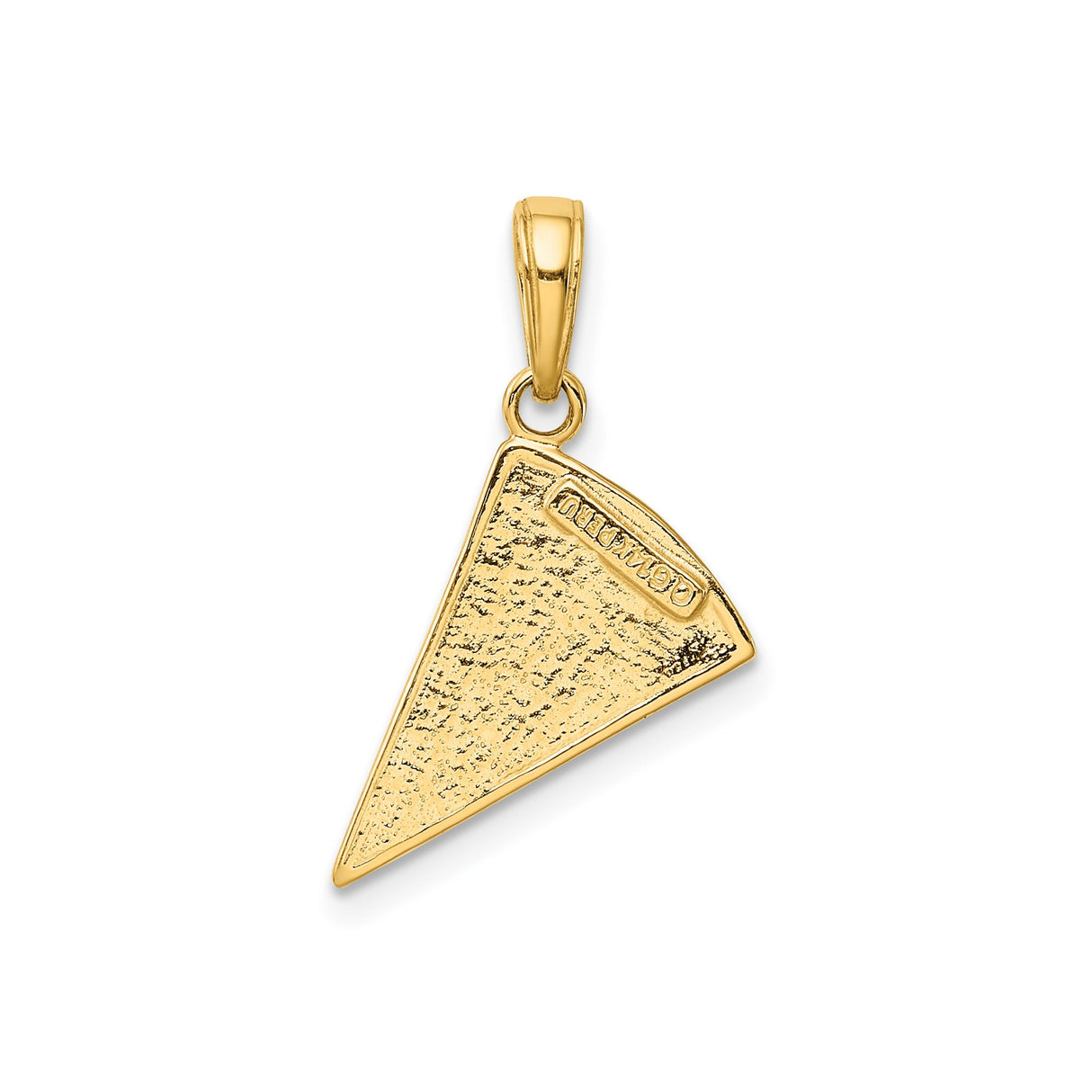 14k Yellow Gold Pizza Slice Pendant with Colorful Enamel Toppings, Fun Food Jewelry Charm