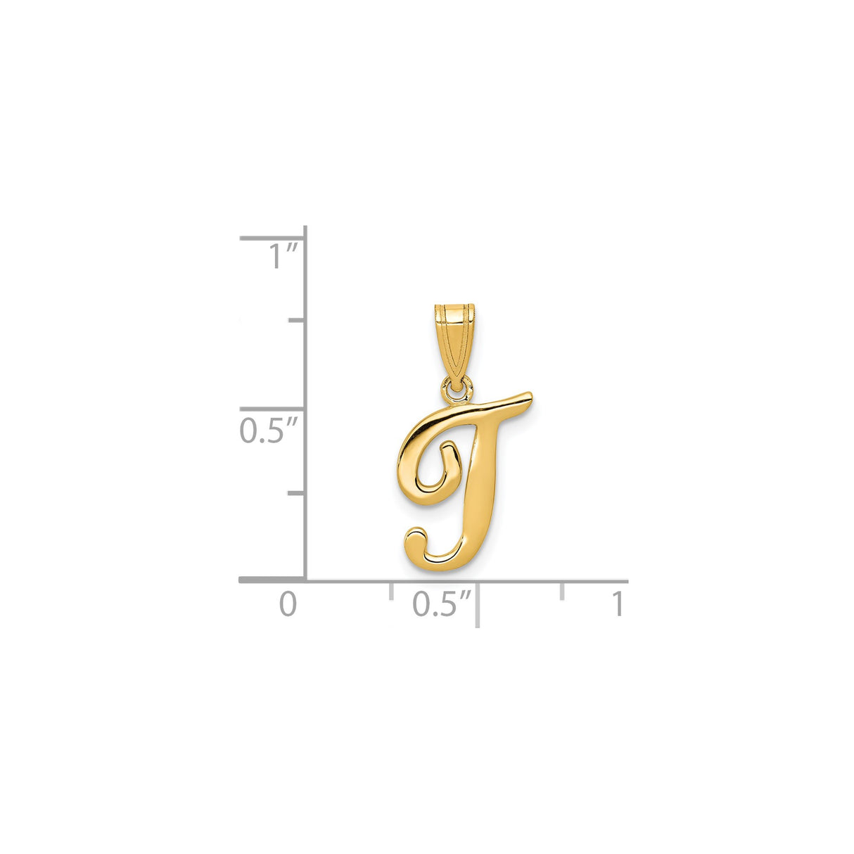 14k Yellow Gold Letter J Pendant, Script Initial Charm for Women or Unisex Wear