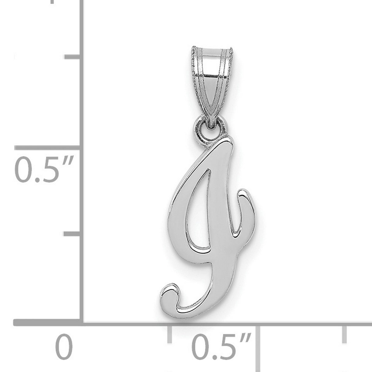 14k White Gold Initial Pendant, Script Letter J Charm, Personalized Alphabet Jewelry for Women