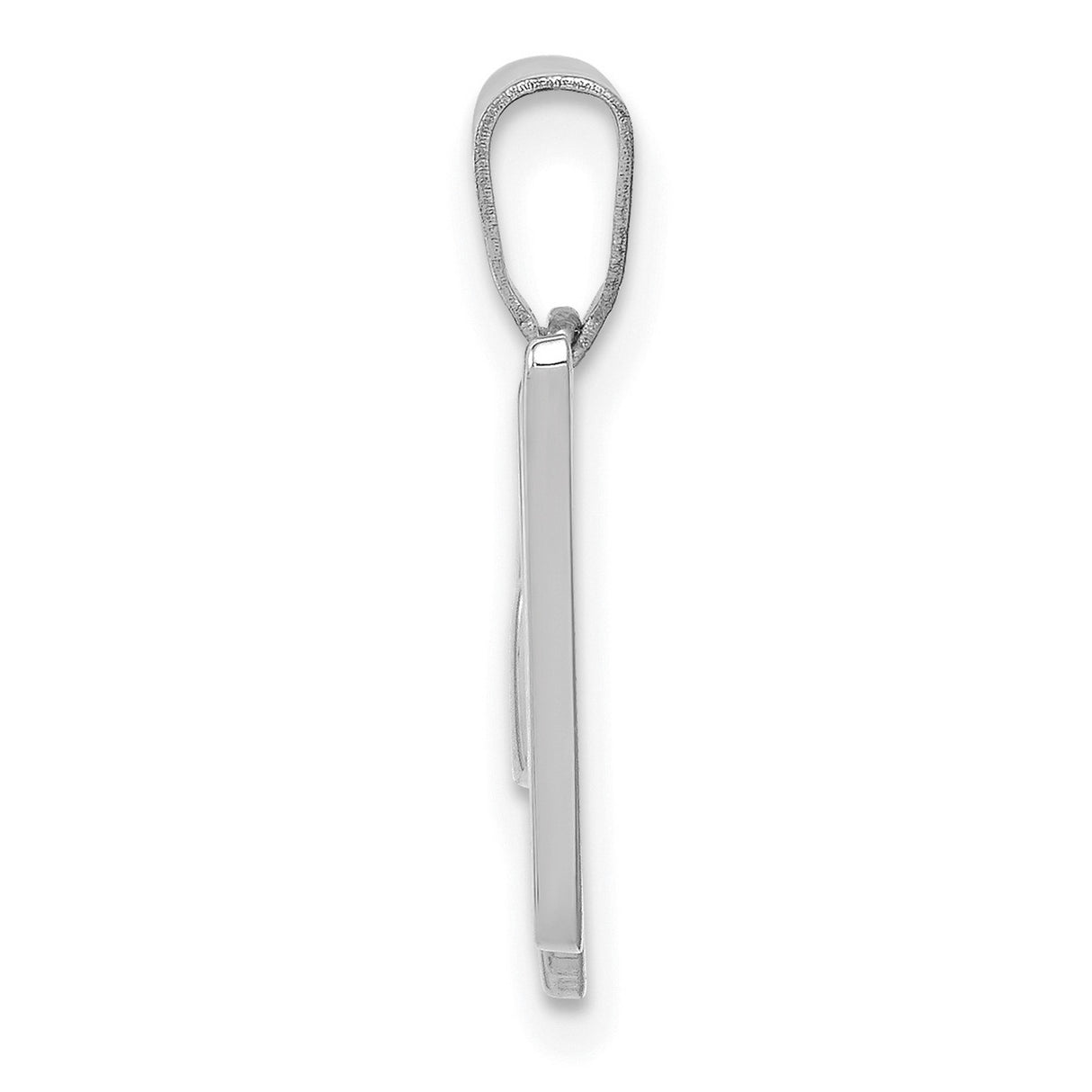 14k White Gold Script W Pendant, Cursive Initial Charm for Women