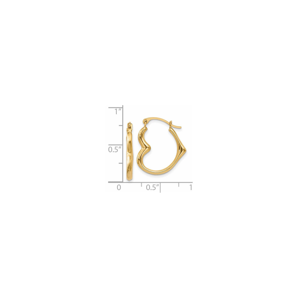 14k Yellow Gold Hoop Earrings, Freeform Wave Design, Polished Minimalist Style for Women