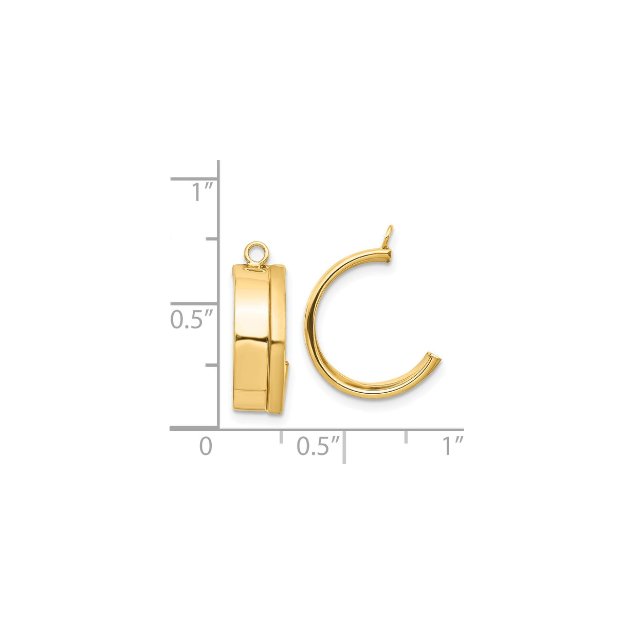 14k Yellow Gold Hoop Earrings, Polished Round Minimalist Design for Women