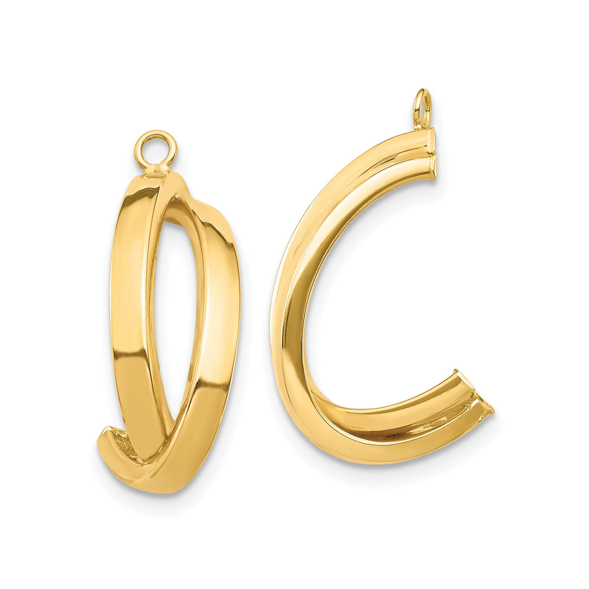 14k Yellow Gold Hoop Earrings, Twisted Modern Minimalist Design for Women