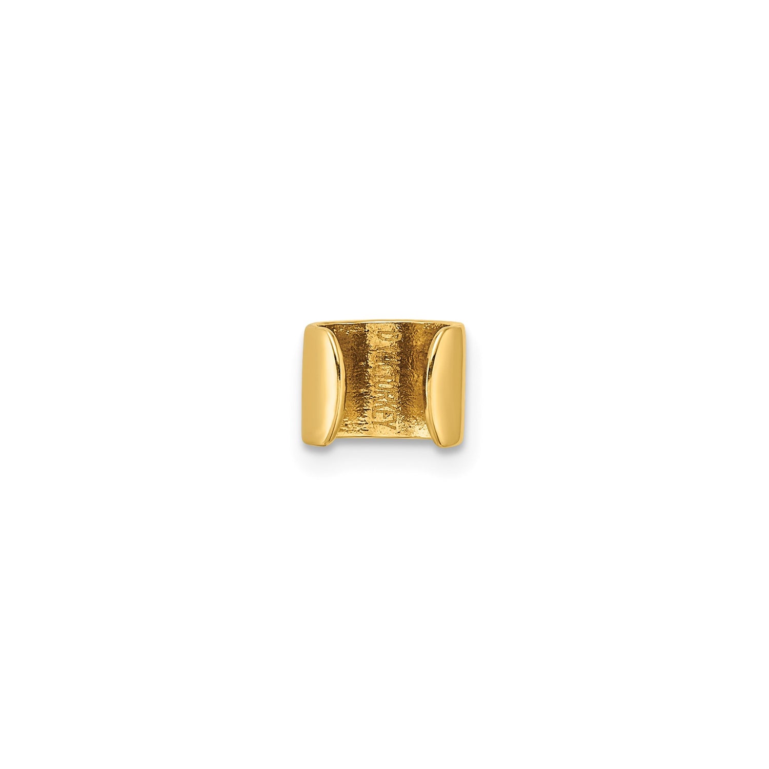 14k Yellow Gold Slide Charm Bead, Minimalist Polished Spacer with Smooth Finish